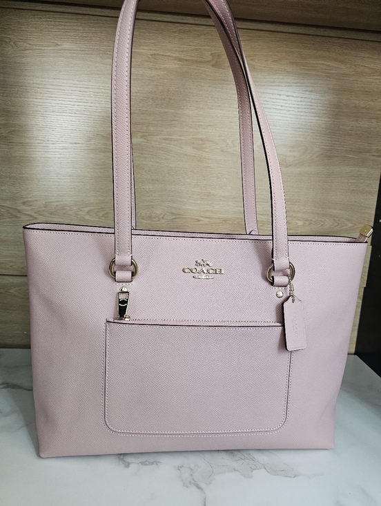 Coach Handbags - Coach Blush Pink Leather Tote with Front Pocket